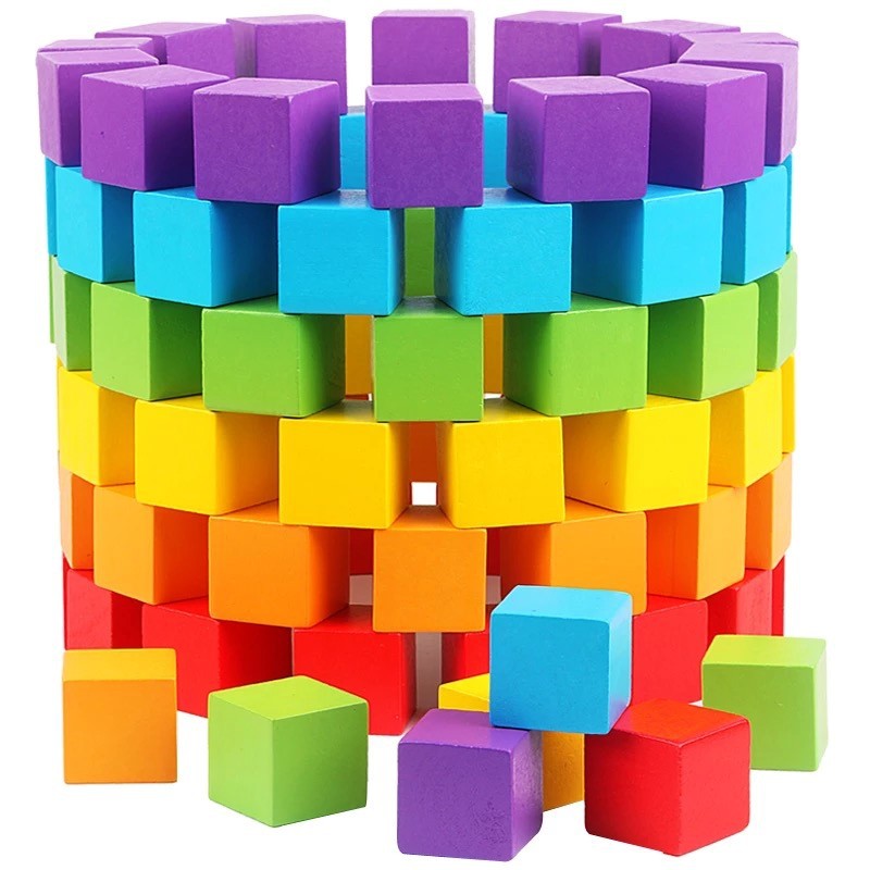 Board Game For 6 Years Old - 30Pcs/lot 2X2CM Wooden Colorful Cubes Building