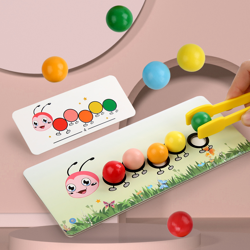 Board Game For 6 Years Old - Caterpillar Bead-Picking Toy, Color Concentration Training,