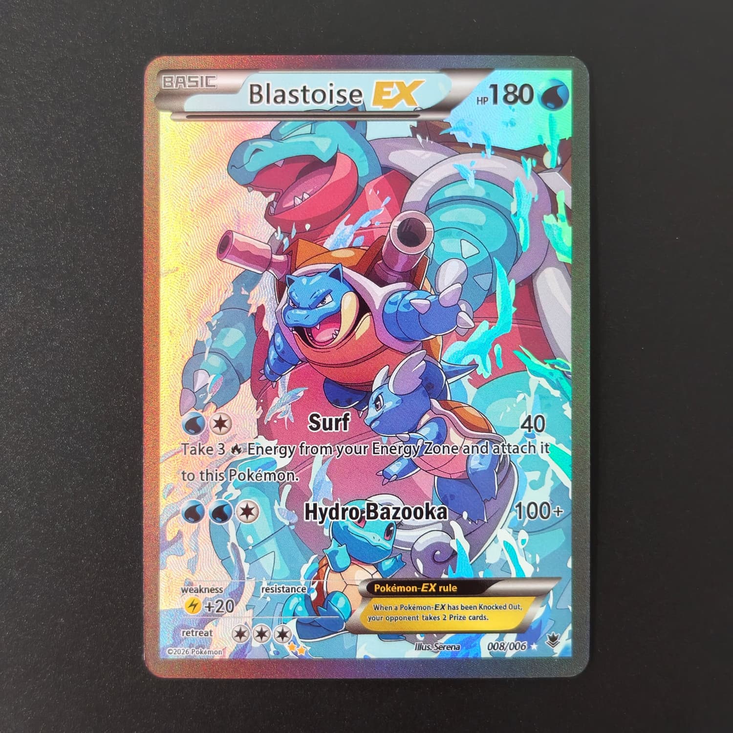 Board Game English - DIY Pokemon Blastoise EX 008/006 Holographic