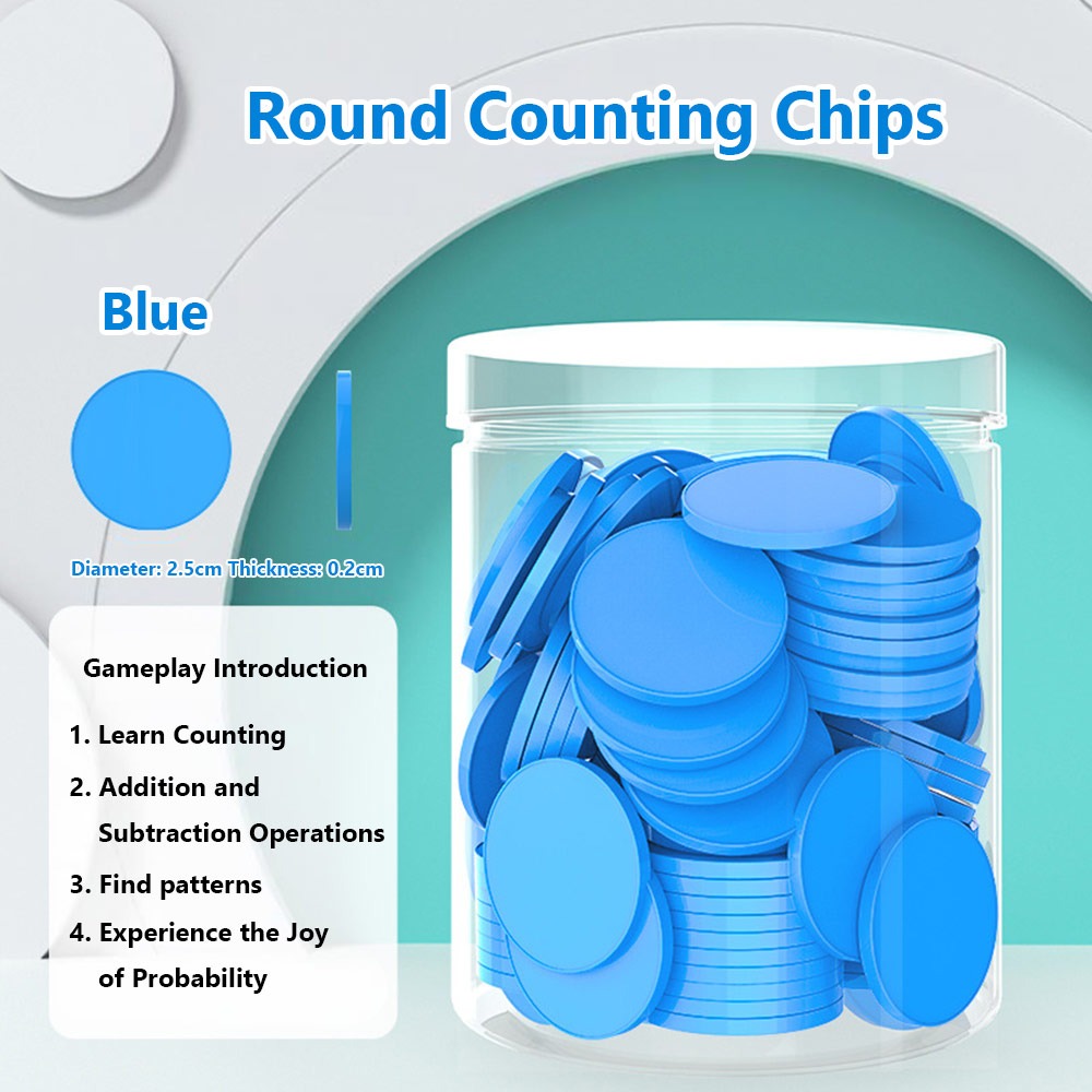 Board Game Live - 100pcs Plastic Counting Chips Addition Subtraction