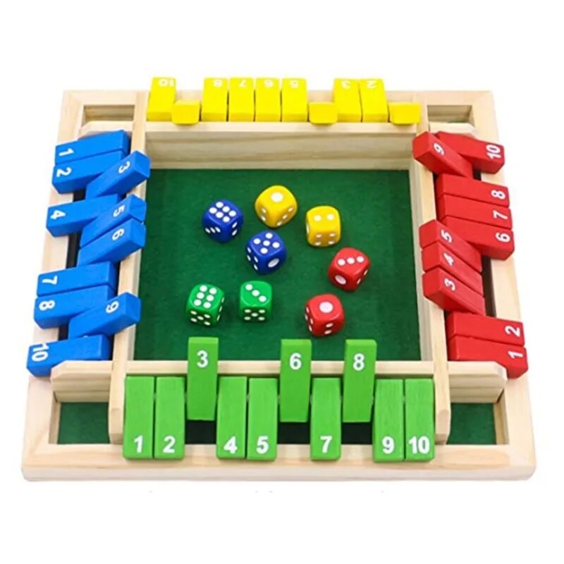 Board Game For 6 Years Old - Wooden Dice Board Game Shut The