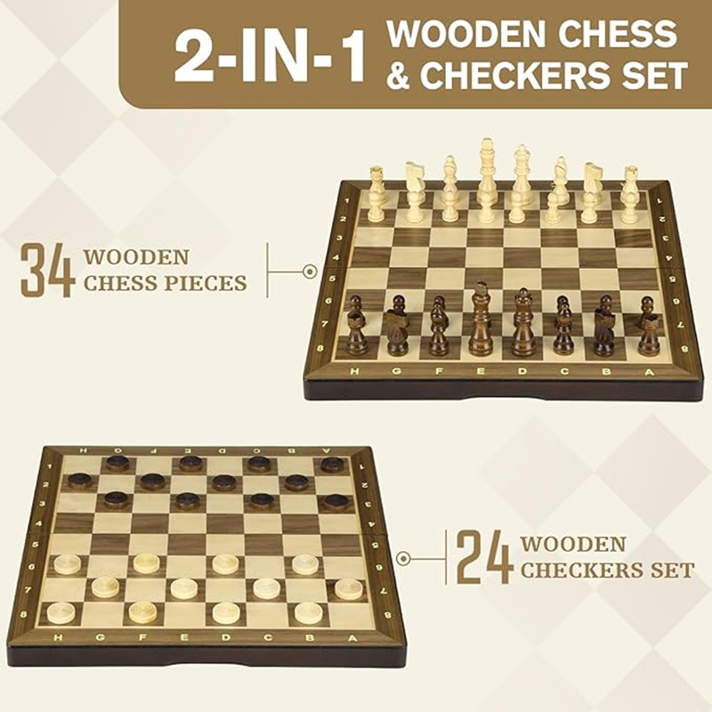 New Magnetic wooden board 38cm - Magnetic Travel Chess のレビューと価格