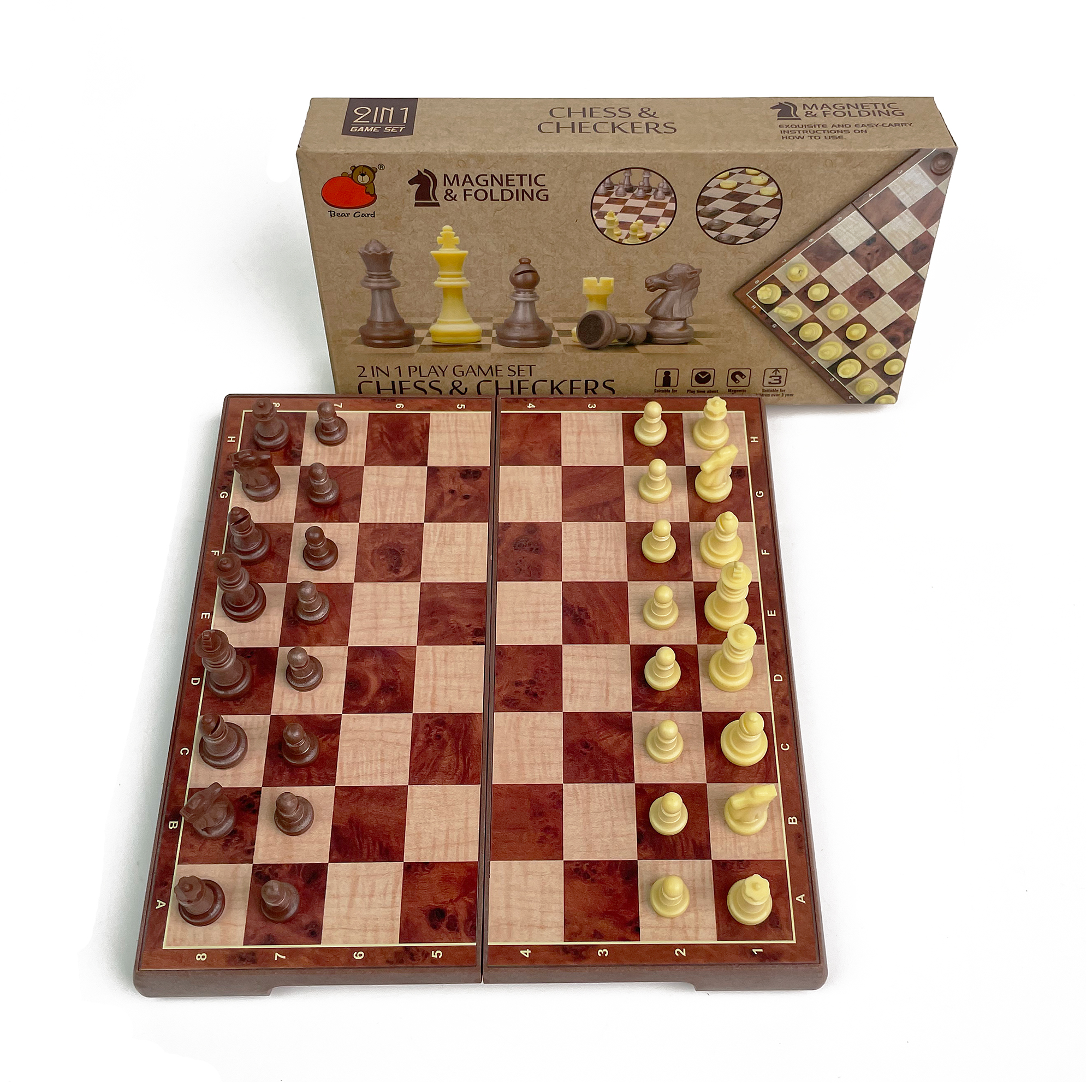 2-in-1 Foldable Magnetic Woodg - Magnetic Travel Chess のレビューと価格