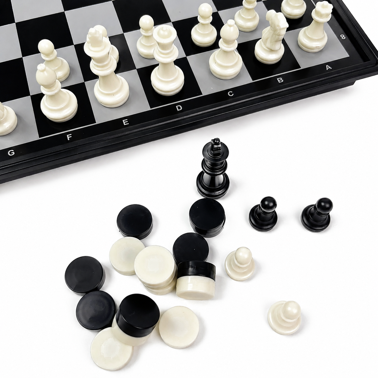 19.1x19.7cm 3 in 1 Folding Mag - Magnetic Travel Chess のレビューと価格