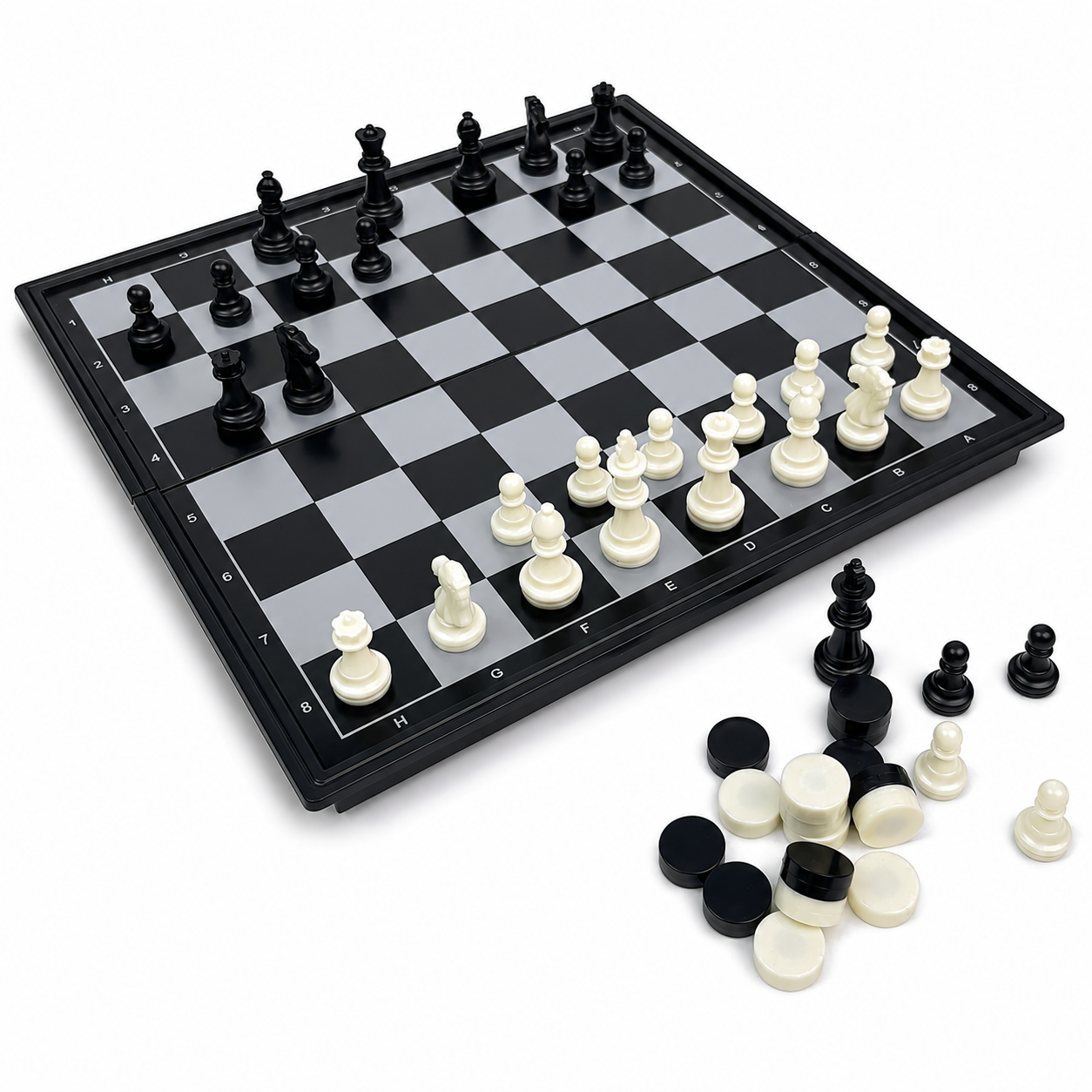 19.1x19.7cm 3 in 1 Folding Mag - Magnetic Travel Chess のレビューと価格