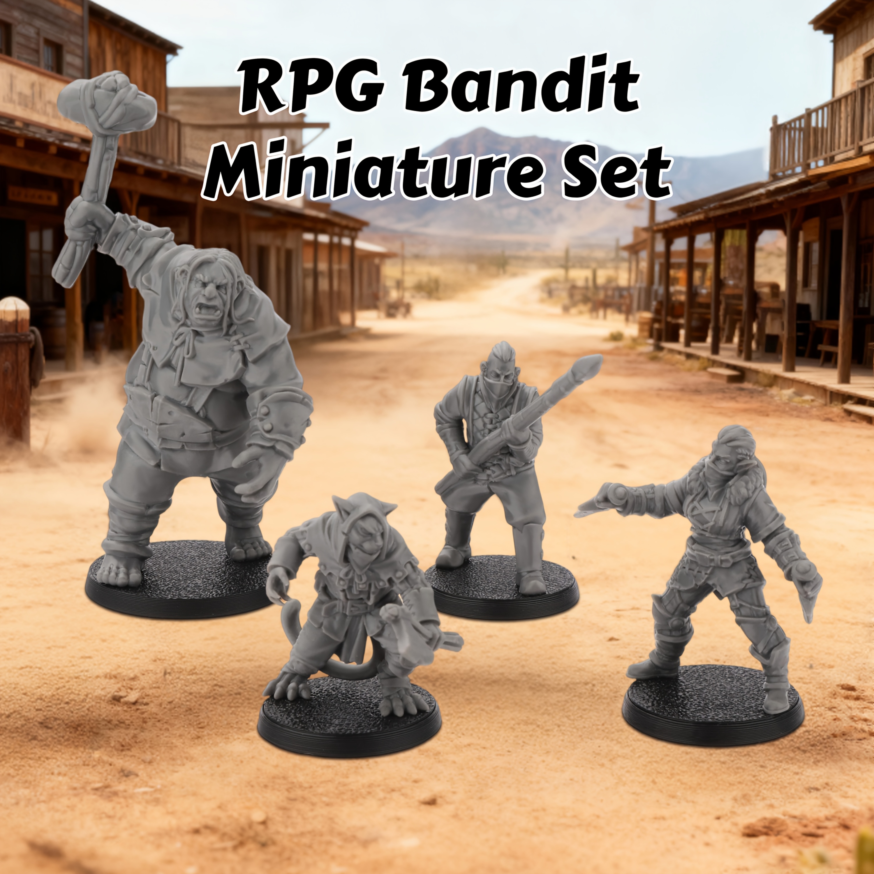 4pcs RPG Bandit Miniature - Fa - Board Game Zombie のレビューと価格