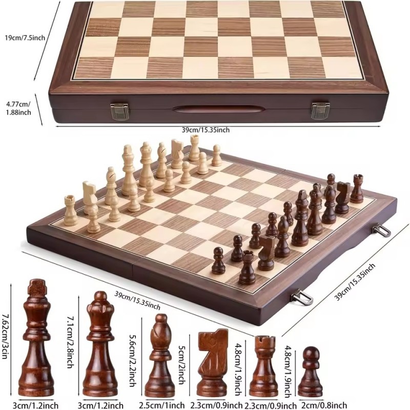 Wooden Magnetic Chess Set for  - Magnetic Travel Chess のレビューと価格