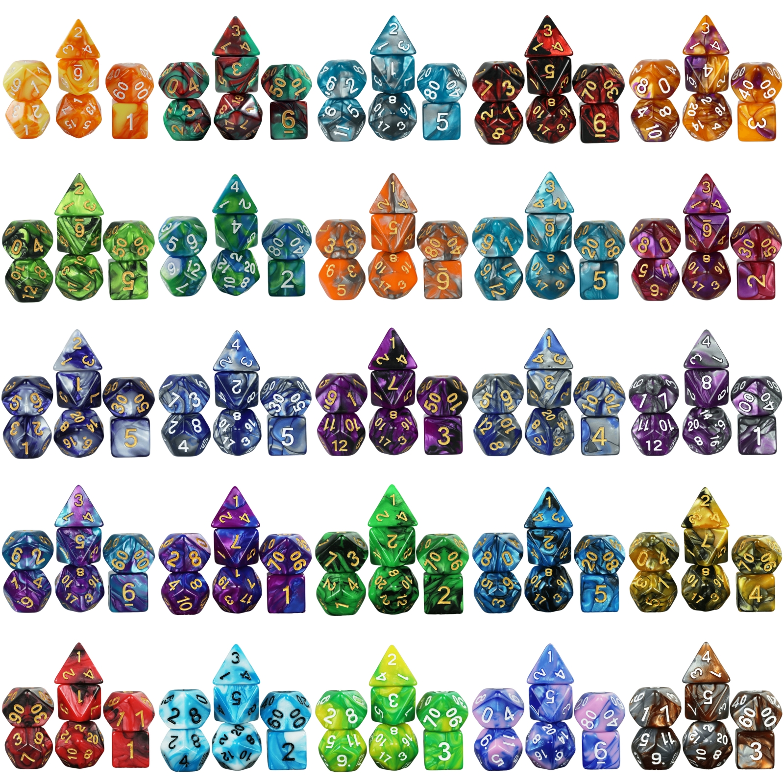 7pcs DND Dice Mixing Color Pol - Board Game Live のレビューと価格